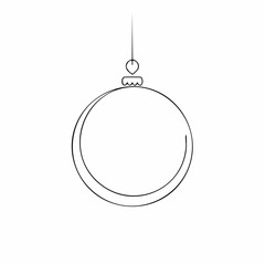 Minimalist Christmas Ornament Line Art Illustration.