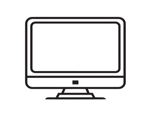 Sleek computer outline for digital technology themed projects