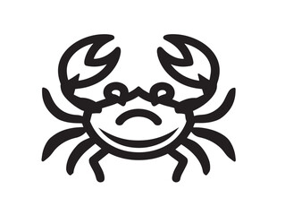 Detailed crab silhouette illustration in clean modern line art
