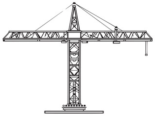 Minimalist construction equipment outline in contemporary clean vector