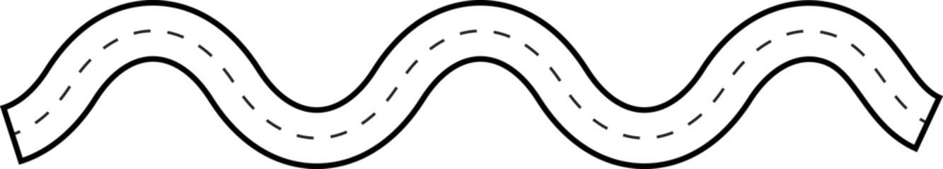 Curved Doodle Tracing Line Road Route Illustration