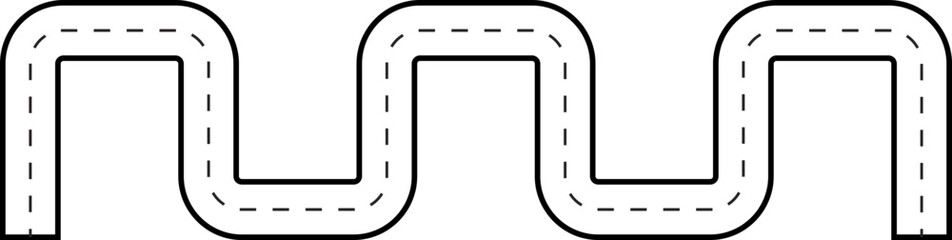 Curved Doodle Tracing Line Road Route Illustration