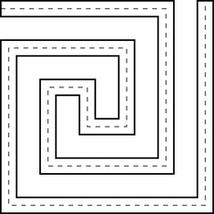 Kids Maze Tracing Line Road Route Illustration
