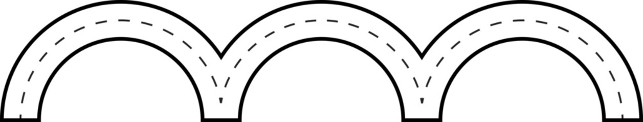 Curved Tracing Line Road Route Illustration