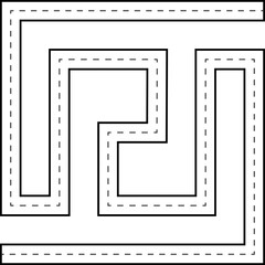 Kids Maze Tracing Line Road Route Illustration