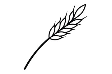 wheat stalk vector line art flower silhouette