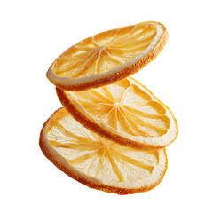 Three Translucent Dried Lemon Slices Arranged in a Beautiful Pattern