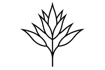 wild plant vector line art flower silhouette