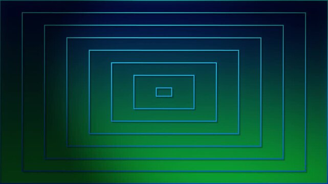 Concentric rectangles that create a tunnel effect with a gradient from blue to green.