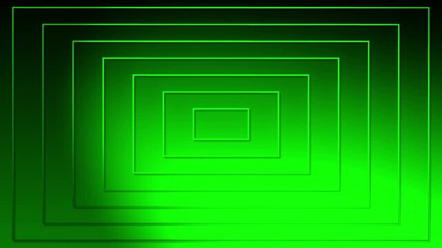 Concentric rectangles that create a green tunnel effect.