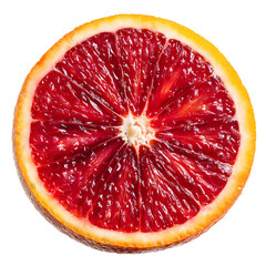 Vibrant Blood Orange Slice Cross-Section Close-Up for Fresh Fruit Concepts