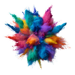Vibrant Rainbow Color Powder Explosion Isolated