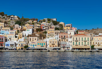 Naklejka premium Ano Symi in Symi Island