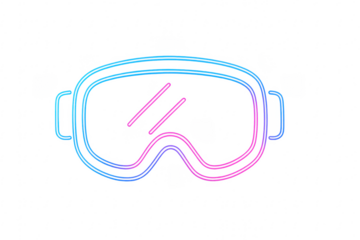 Neon ski goggles virtual reality vector illustration