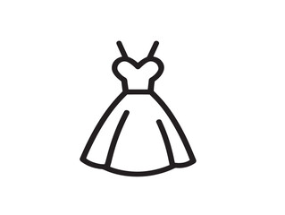 Stylish minimalist dress icon illustration in modern vector