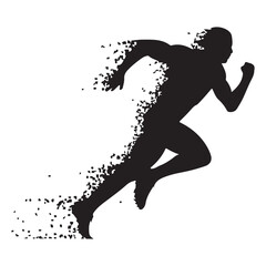 Athlete Runner Silhouette Vector, Motion, Energy and Speed Illustration for Sports and Fitness Design