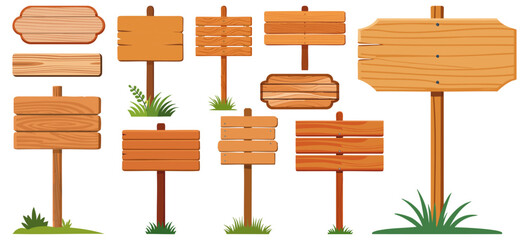 木製看板ベクターイラストセット