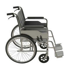Fototapeta premium Gray manual wheelchair isolated on transparent background