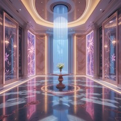 beautiful lighting interior, luxurious space, high-end space, elegant space, sophisticated space, digital art, AI Generative