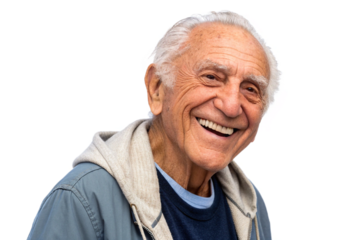 Smiling elderly man. Cutout. Transparent image material. Nice middle-aged man. Male. Sixty years old.