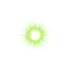 Shiny Green Star Light Flare. Green Glow Sparkle Effect for Magic Design Elements