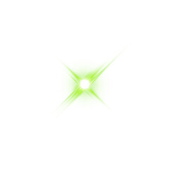 Shiny Green Star Light Flare. Green Glow Sparkle Effect for Magic Design Elements