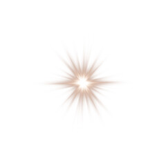 Shiny Chocolate Brown Star Light Flare. Chocolate Brown Glow Sparkle Effect for Magic Design Elements