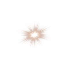 Shiny Chocolate Brown Star Light Flare. Chocolate Brown Glow Sparkle Effect for Magic Design Elements