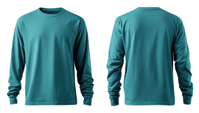 Teal long-sleeve crewneck mockup