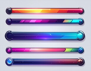 Colorful, Modern, Futuristic Progress Bars and Loading Indicators Design