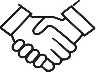 Trust and cooperation handshake illustration in clean modern line art
