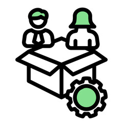 Logistics Shipping Delivery Package icon from the Customer Development icon collection (Outline Color Lineal Style)