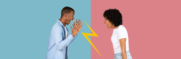 Two individuals stand facing each other, showcasing intense emotions during a heated exchange.