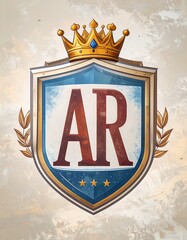 Vintage shield logo with initials AR