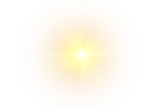 Yellow Star Flash with Sparkles .Soft Sun Glow PNG, Isolated Light Effect with Lens Flare, No Rays, Subtle Sunlight Vector for Transparent Background, Highlight, and Bright Design Projec