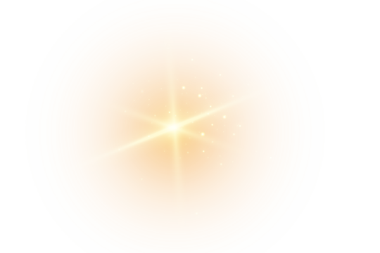Yellow Star Flash with Sparkles .Soft Sun Glow PNG, Isolated Light Effect with Lens Flare, No Rays, Subtle Sunlight Vector for Transparent Background, Highlight, and Bright Design Projec
