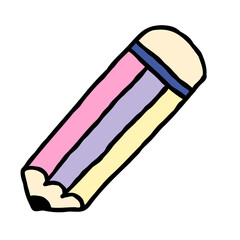 Pastel pencil icon – cute minimal stationery and education element
