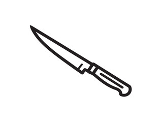 Professional chef knife drawing in modern black line artwork