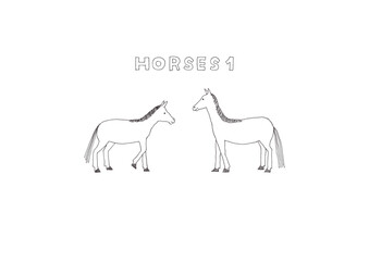 馬の手描きイラスト1