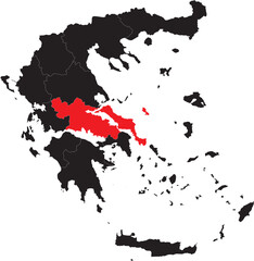 Obraz premium Central Greece Region on Map of Greece