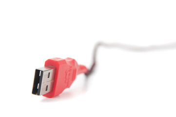 USB cable close up isolated on white background