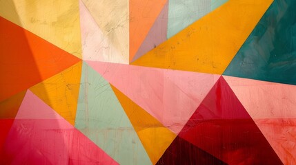 Abstract Geometric Wall Art with Vibrant Colors