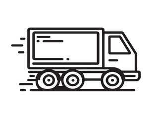 Elegant logistics truck icon in clean minimal vector outline