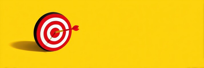 Focused Target: Bullseye on Vibrant Yellow Background for Marketing Concepts