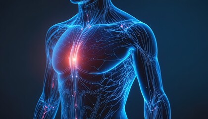 Explore the intricate beauty of the human nervous system with this stunning, modern anatomical rendering perfect for medical education and research