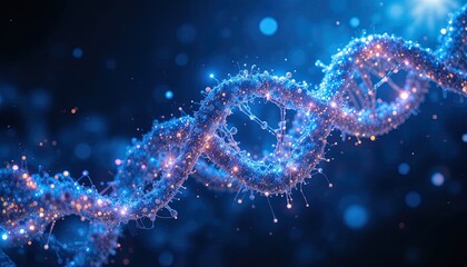 Explore cutting-edge DNA research with this stunning futuristic molecule, perfect for innovative science presentations and advanced biotech projects