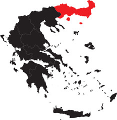  East Macedonia Thrace Region on Map of Greece