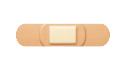 Isolated adhesive bandage strip, wound protection, first aid treatment, medical care item