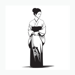 woman in traditional Japanese kimono