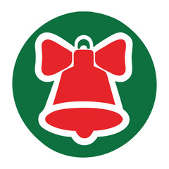 christmas bell with red ribbon
